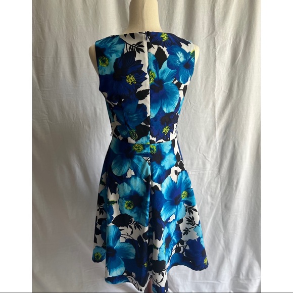 AB Studio Strapless Royal Blue and Black Floral Dress - Picture 3 of 7